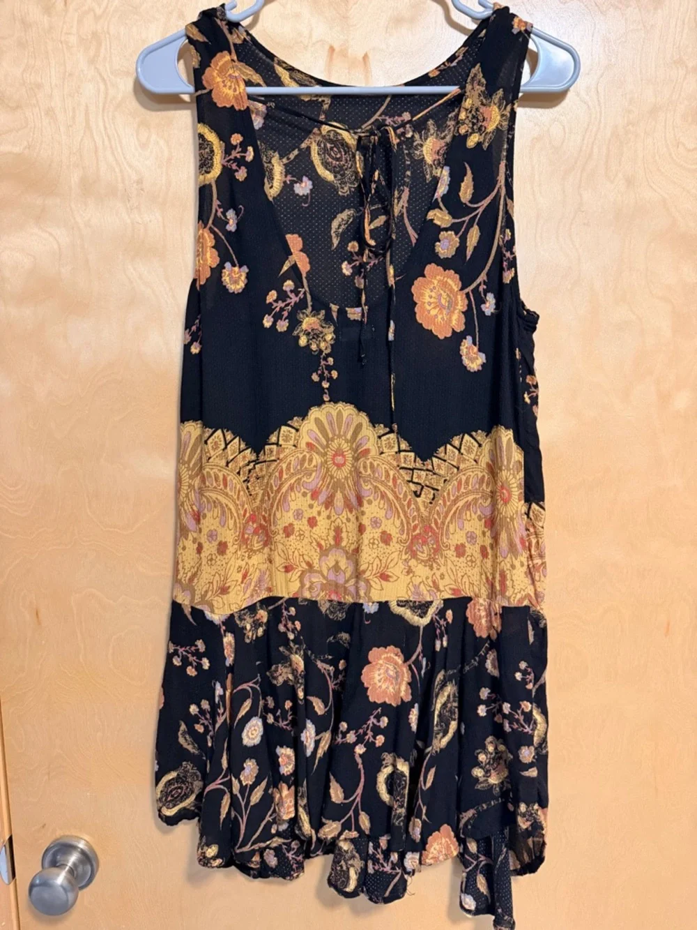 Free People Black Floral Sleeveless Dress size small - great condition - Picture 2 of 6